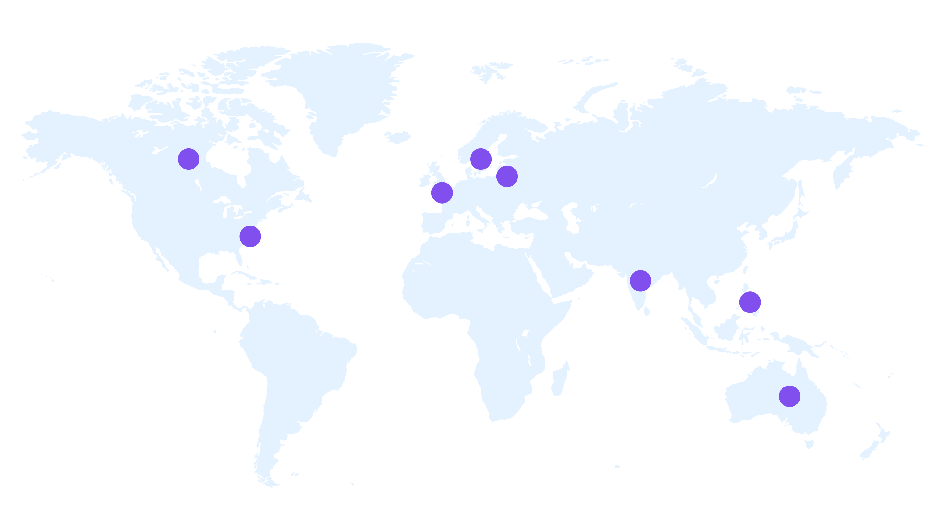 Map with locations of Nasdaq significant operations