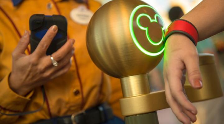 Disney MagicBand used for entrance at Disney World turnstile. 