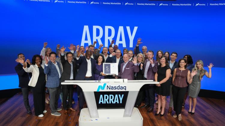 ARRAY Technologies rings the Nasdaq stock market closing bell on August 28, 2025.