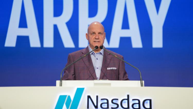 ARRAY Technologies rings the Nasdaq stock market closing bell on August 28, 2025.