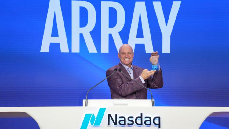 ARRAY Technologies rings the Nasdaq stock market closing bell on August 28, 2025.