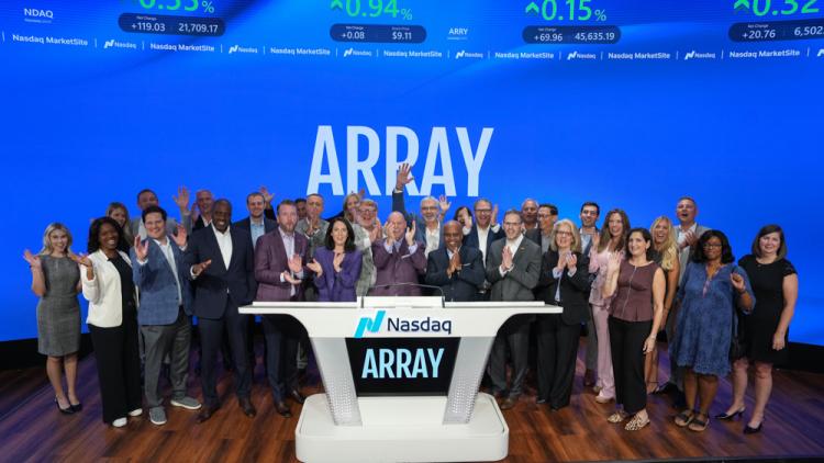 ARRAY Technologies rings the Nasdaq stock market closing bell on August 28, 2025.
