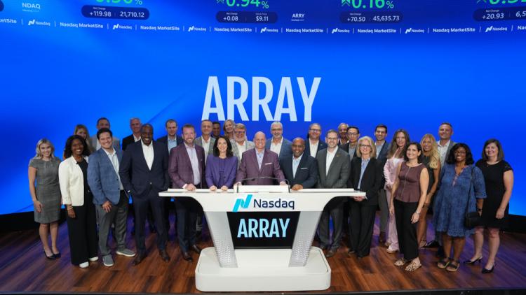 ARRAY Technologies rings the Nasdaq stock market closing bell on August 28, 2025.