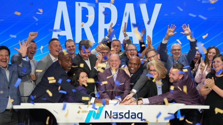ARRAY Technologies rings the Nasdaq stock market closing bell on August 28, 2025.